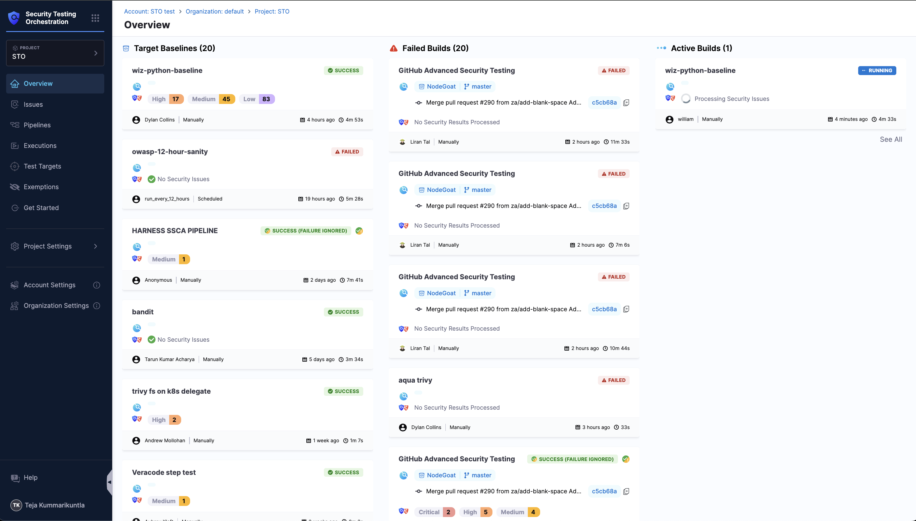 STO Overview page